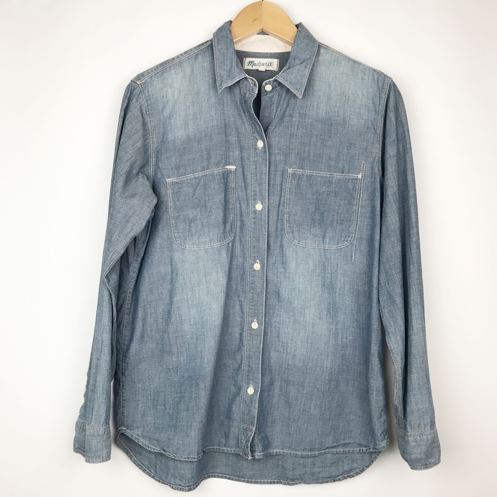Madewell Perfect Chambray Cotton Button Up Shirt